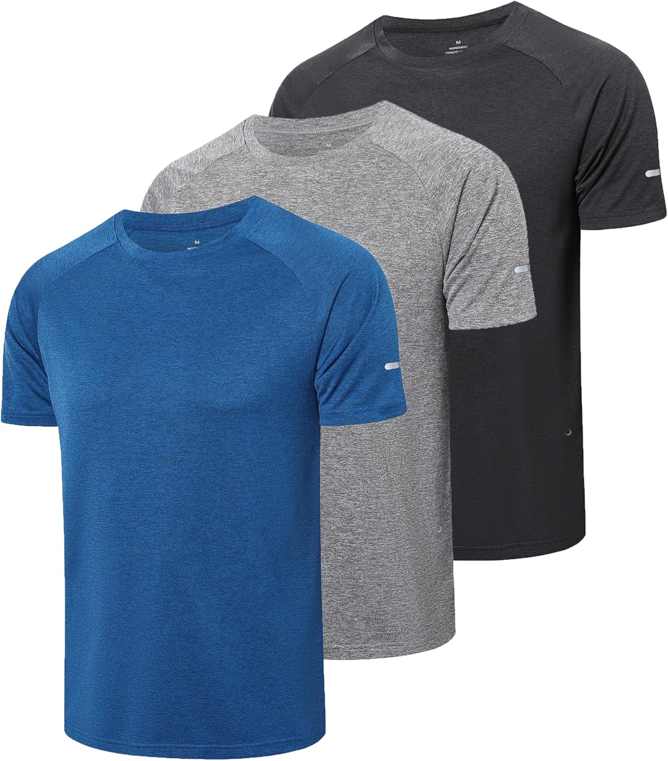Gaiatiger 3 Pack Mens T-Shirts Quick Dry Short Sleeve T-Shirts Moisture Wicking...