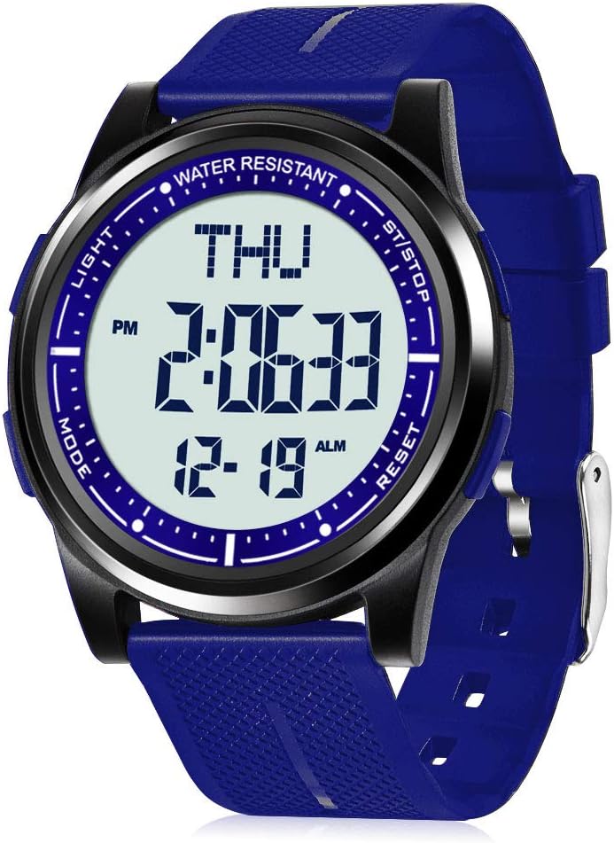 WIFORT Mens Watches Waterproof for Sports Digital Watch for Men Ultra-Thin & Wid...