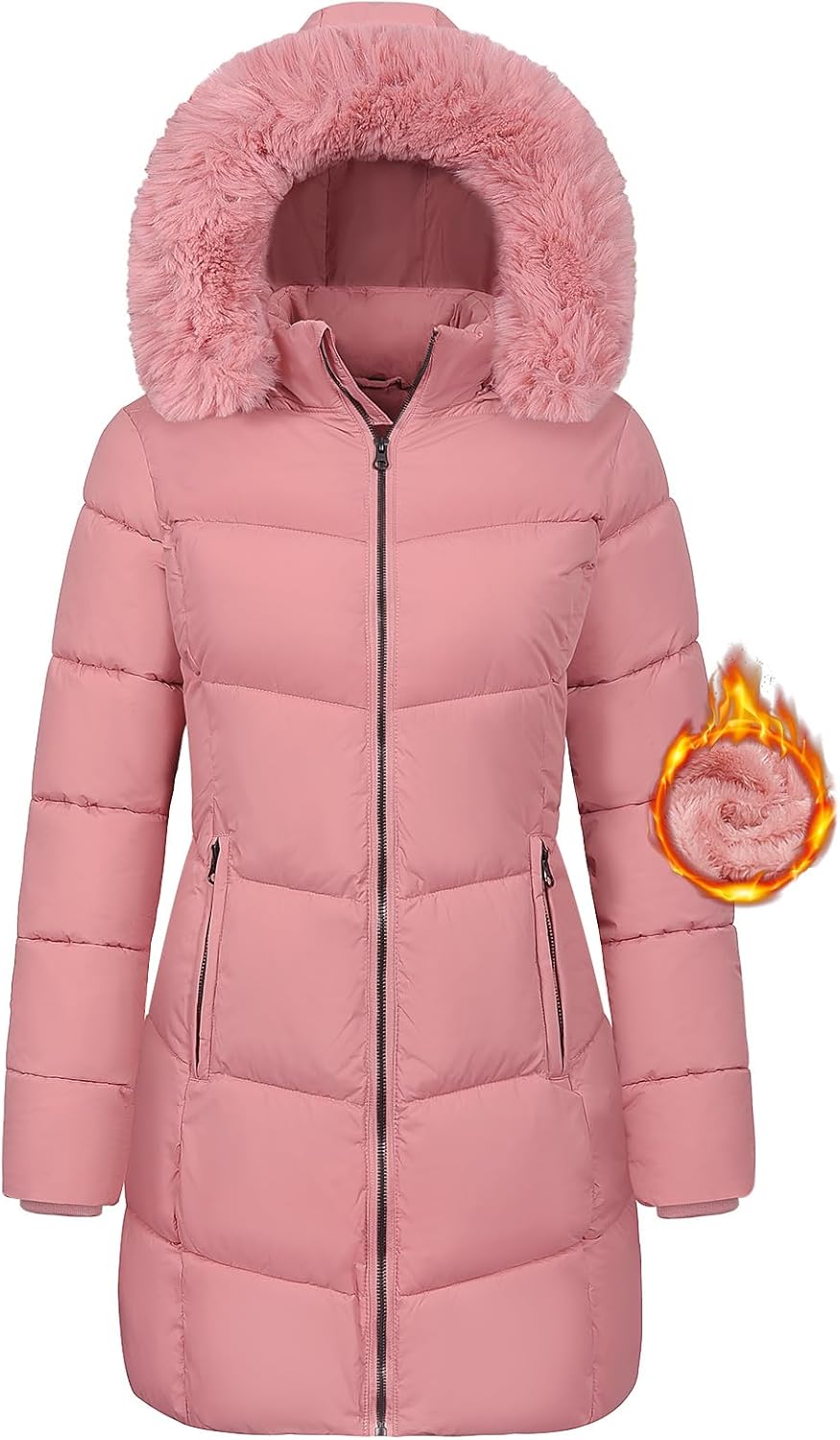 Vancavoo Women's Coats Winter Jackets Ladies Hooded Parka Long Quilted Puffer Co...