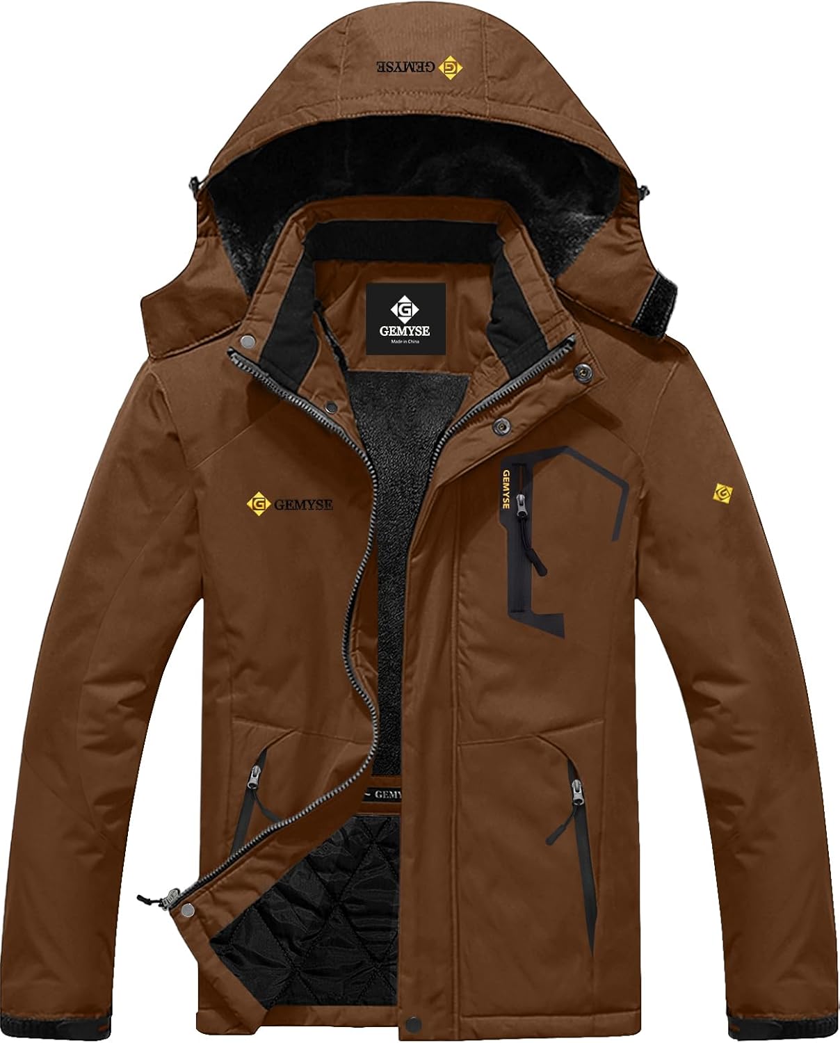 GEMYSE Men's Mountain Waterproof Ski Snow Jacket Winter Windproof Rain Jacket Co...