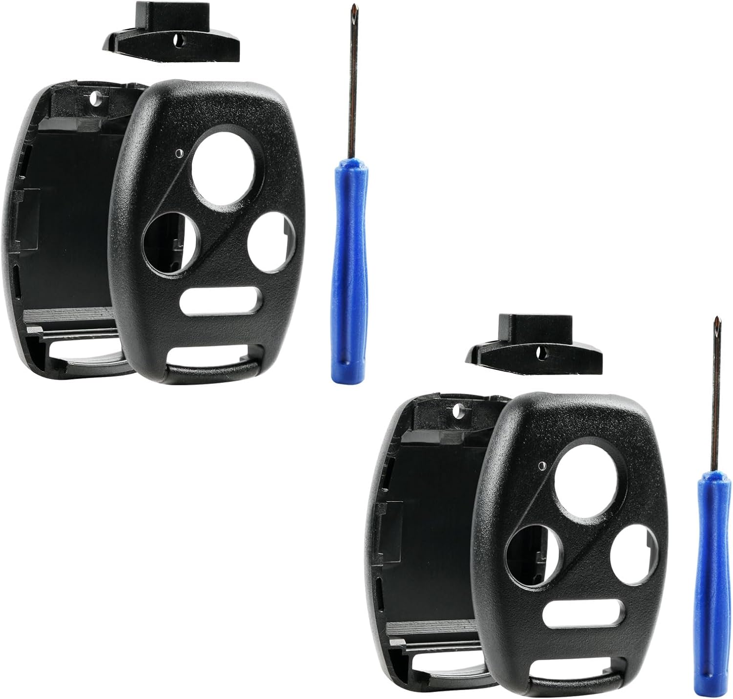 Cutting NOT Required - 2 Key Fob Keyless Entry Remote Shell Case & Pad fits Hond...
