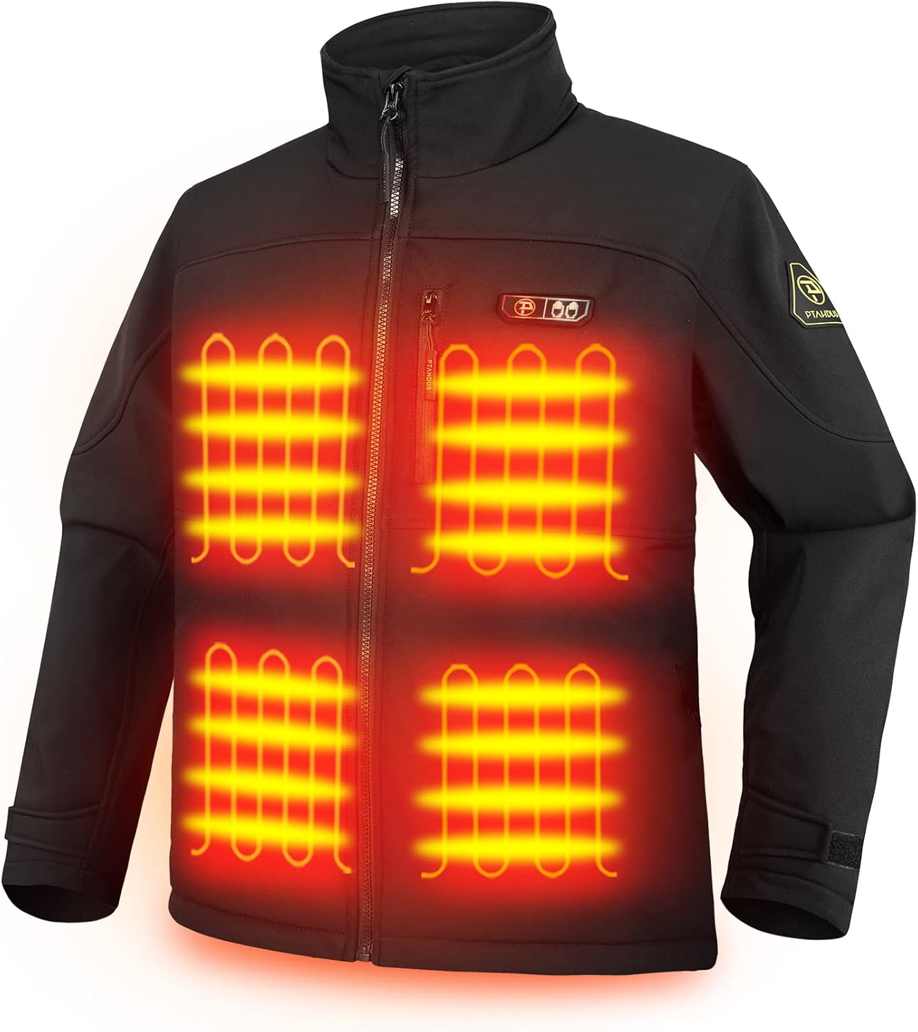 PTAHDUS Men's Heated Jackets 5 Heat Zones Battery Pack Included, with Hand Warme...