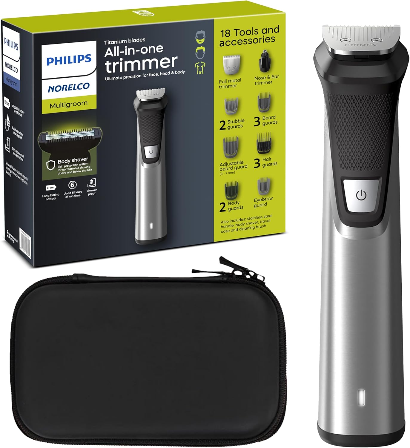 PHILIPS Norelco Multigroom 9000 Series MG9740-18-in-1 Precision Trimmer for Face...
