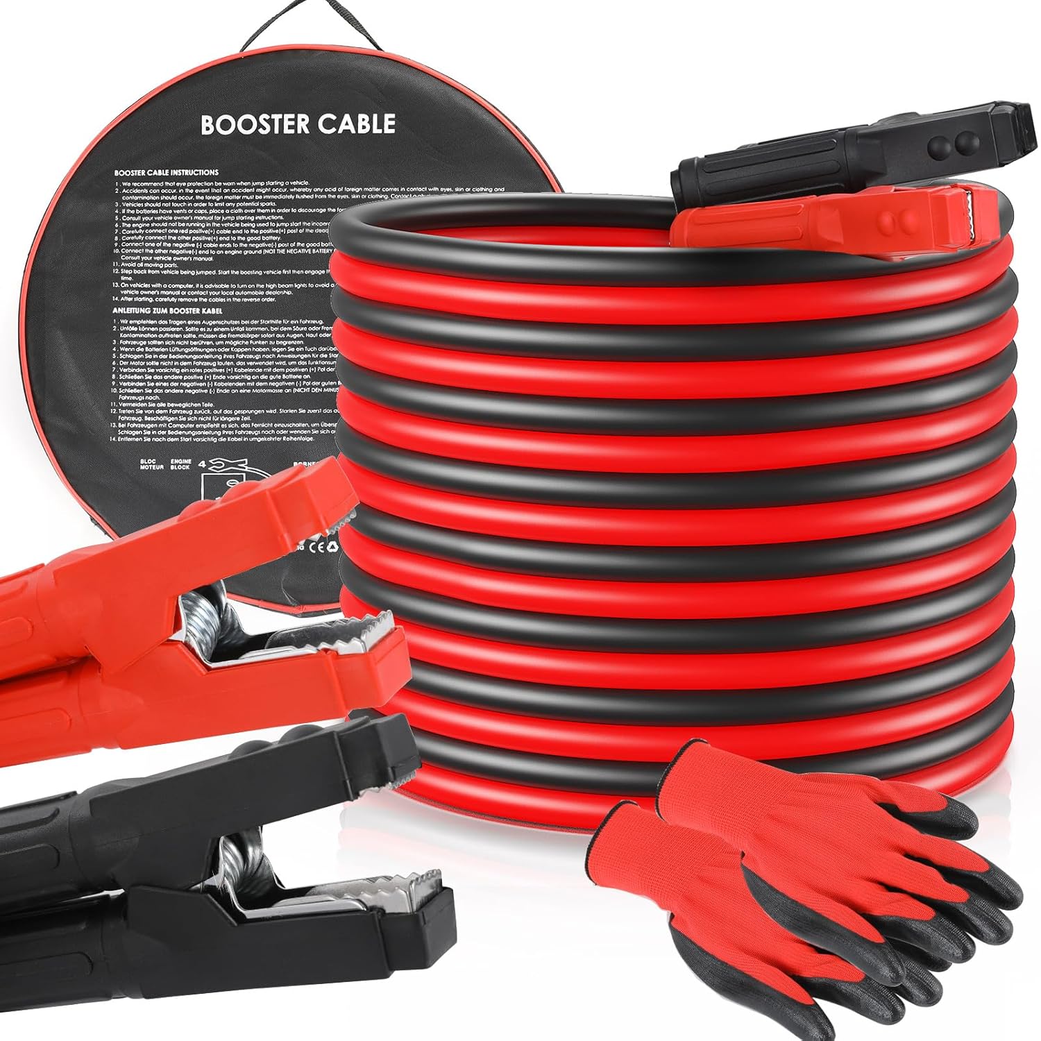 TLGREEN 6M Extra Long Jump Leads for Car Heavy Duty Jump Start Cables,1500A Batt...