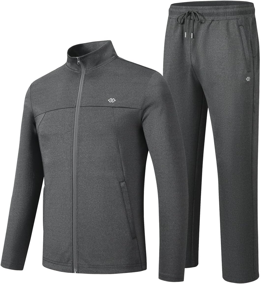 MoFiz Men's Tracksuits Set Long Sleeve Causal Full Zip Running Sports Sweatsuit...