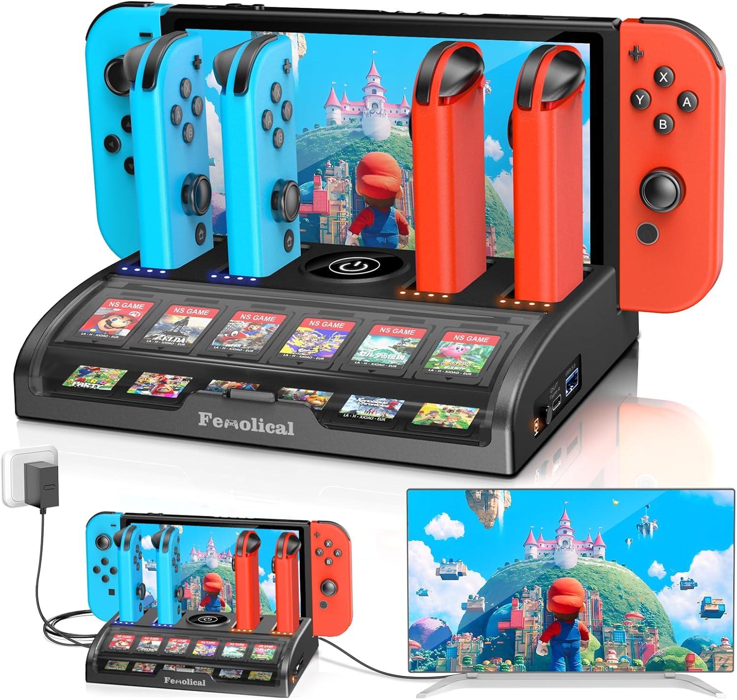 TV Switch Dock Station for Nintendo Switch/Switch OLED, Support 4K/1080P HDMI Sw...