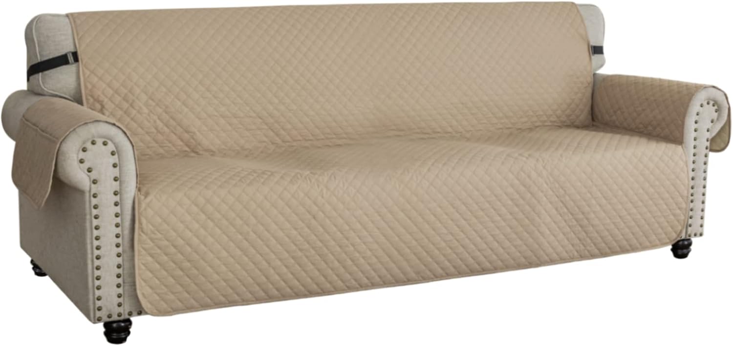 XINEAGE Quilted Sofa Covers 4 Seater, Water Resistant Sofa Slipcovers with Pocke...
