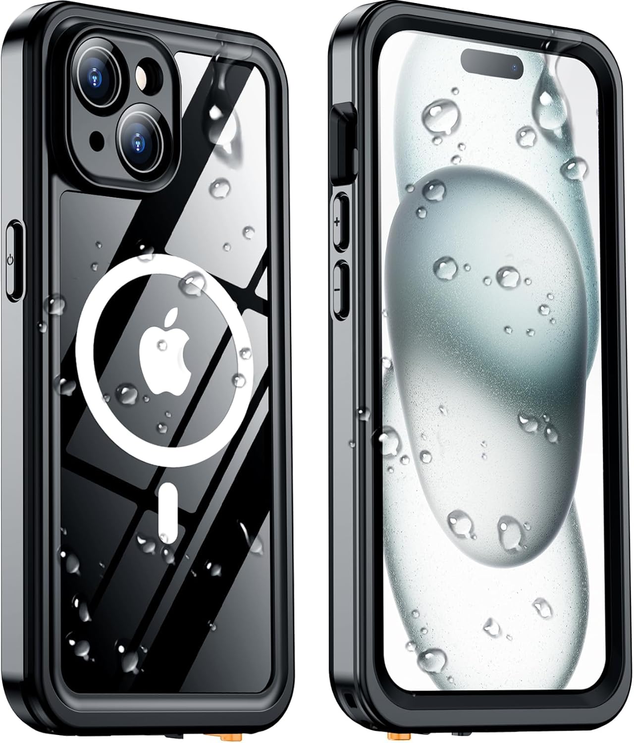 Temdan Magnetic for iPhone 15 Case Waterproof, [Built-in Screen Protector][IP68...