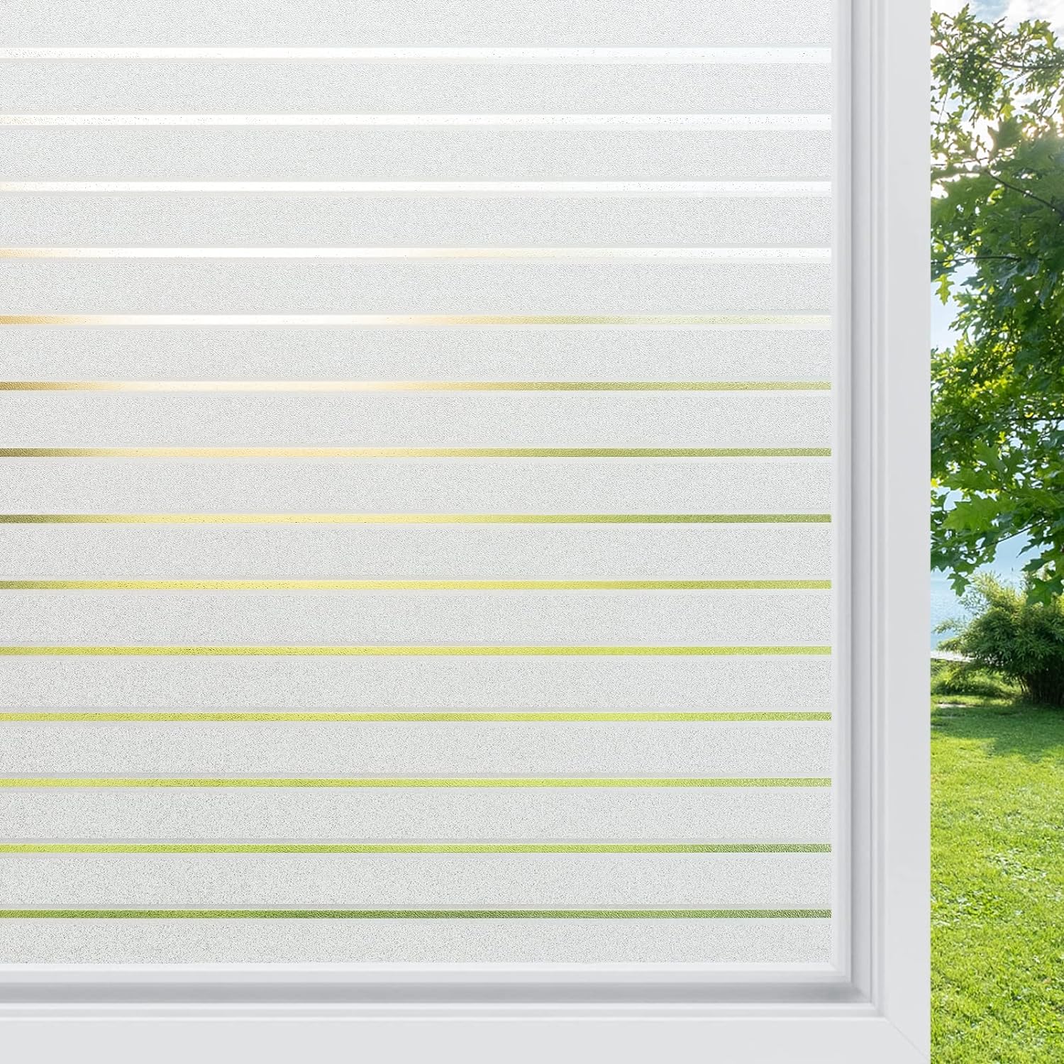 rabbitgoo Window Film Privacy, Frosted Window Film Static Cling 75 x 200 cm, Pri...