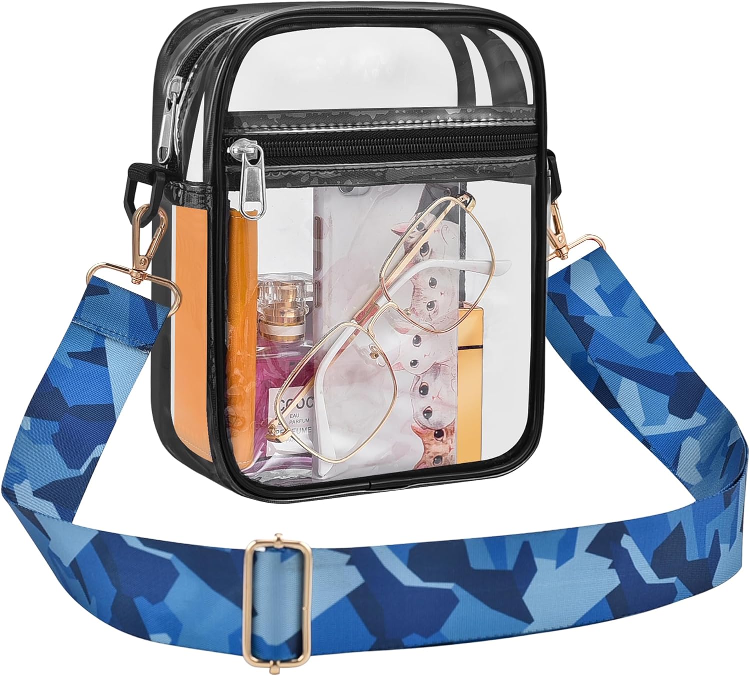 USPECLARE Clear Bag for Stadium Events,Clear Crossbody Bag Purses for Women Blac...