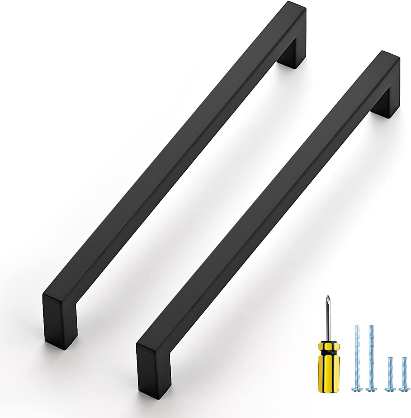Ravinte 15 Pack Black Cabinet Pulls 8-4/5 Inch Square Cabinet Handles Matte Blac...