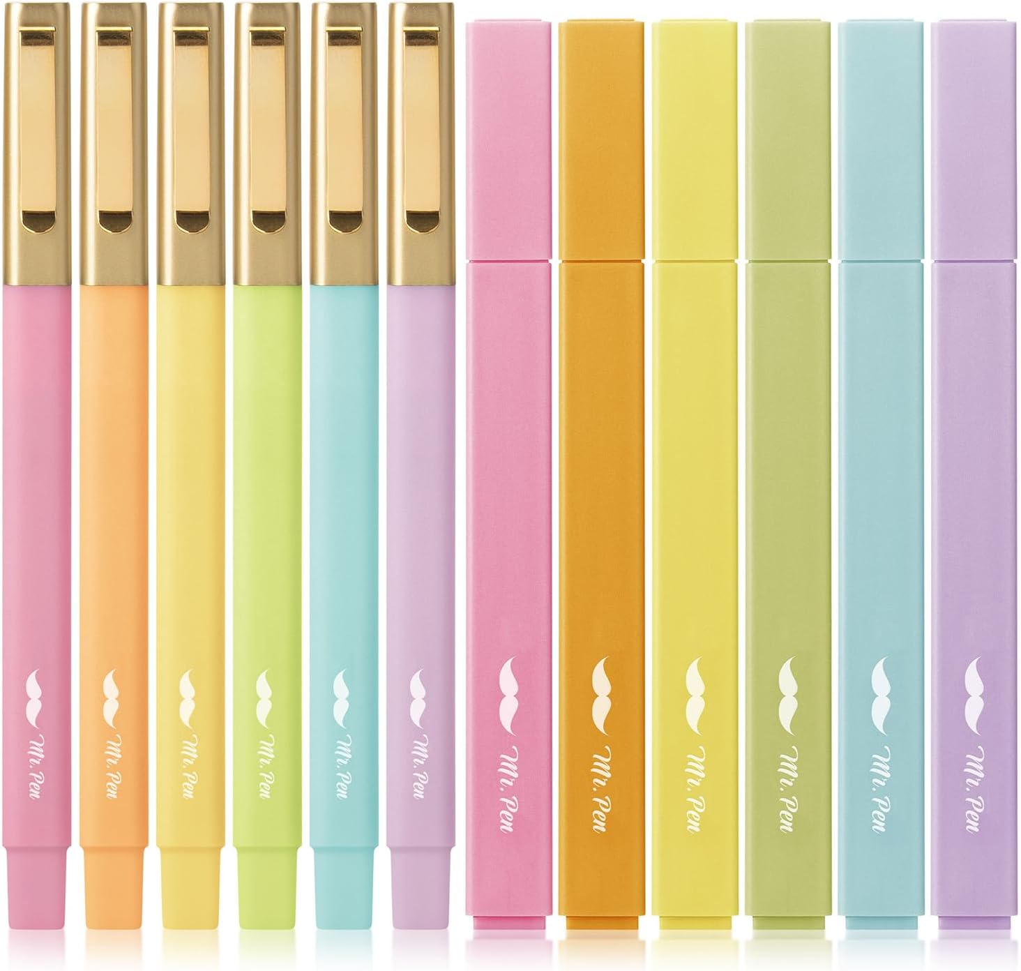 Mr. Pen- Aesthetic Highlighters and Pens No Bleed, 12 Pack, Pastel Color Bible H...