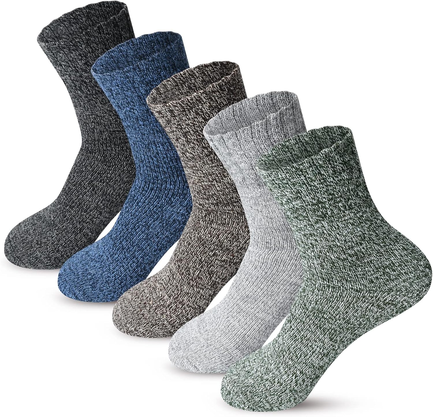 FYC Winter Womens Socks Wool Warm Thick Knit Cozy Crew Casual Vintage Soft Socks...