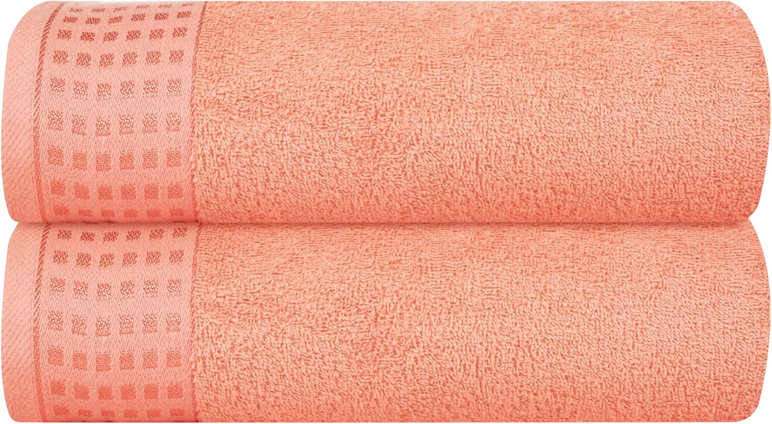 GLAMBURG 100% Cotton 2 Pack Oversized Bath Towel Set 28x55 Inches, Ultra Soft Hi...