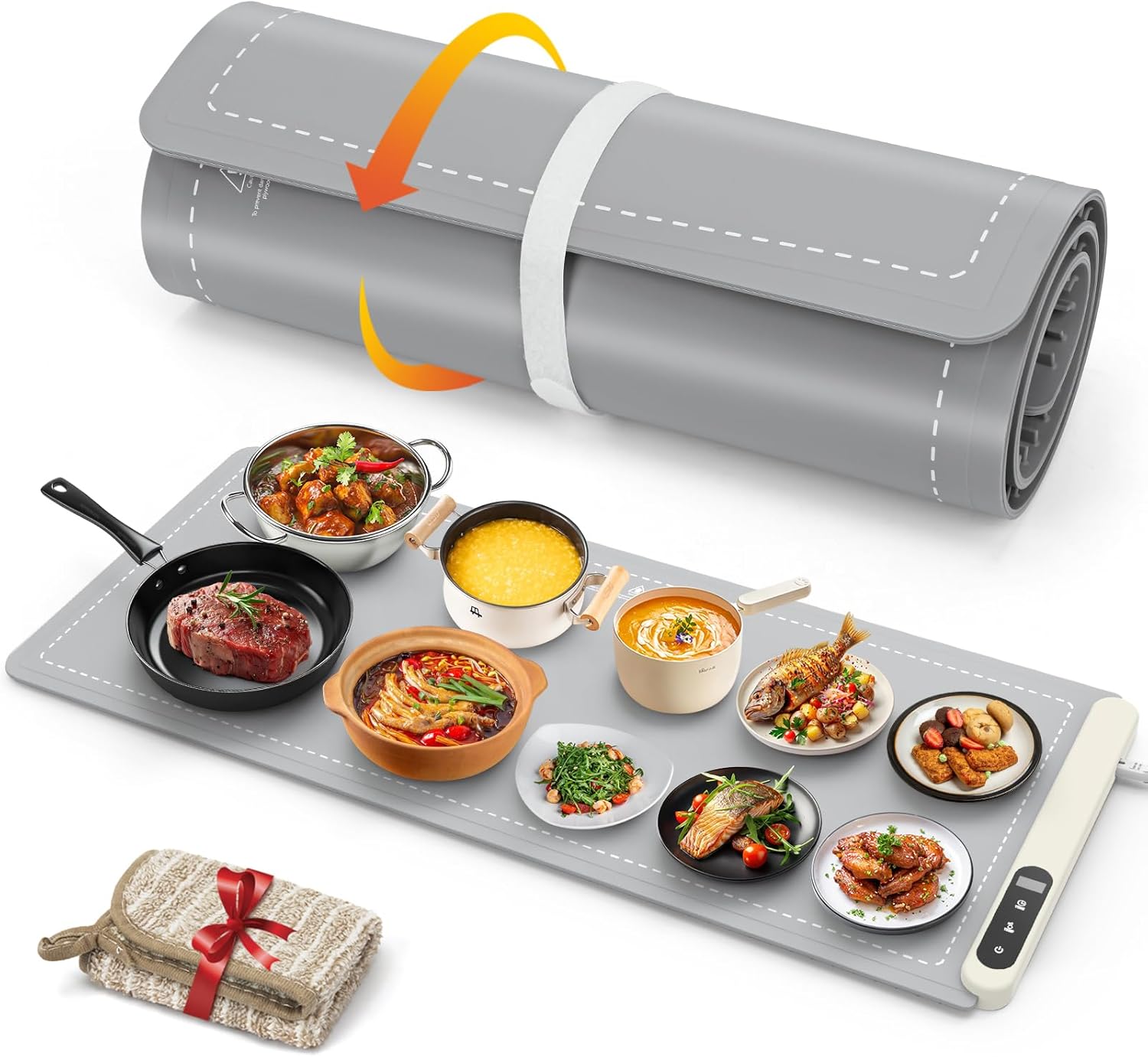 FYY Extra Large Food Warming Mat - Electric Warming Tray with 6 Temperature Sett...