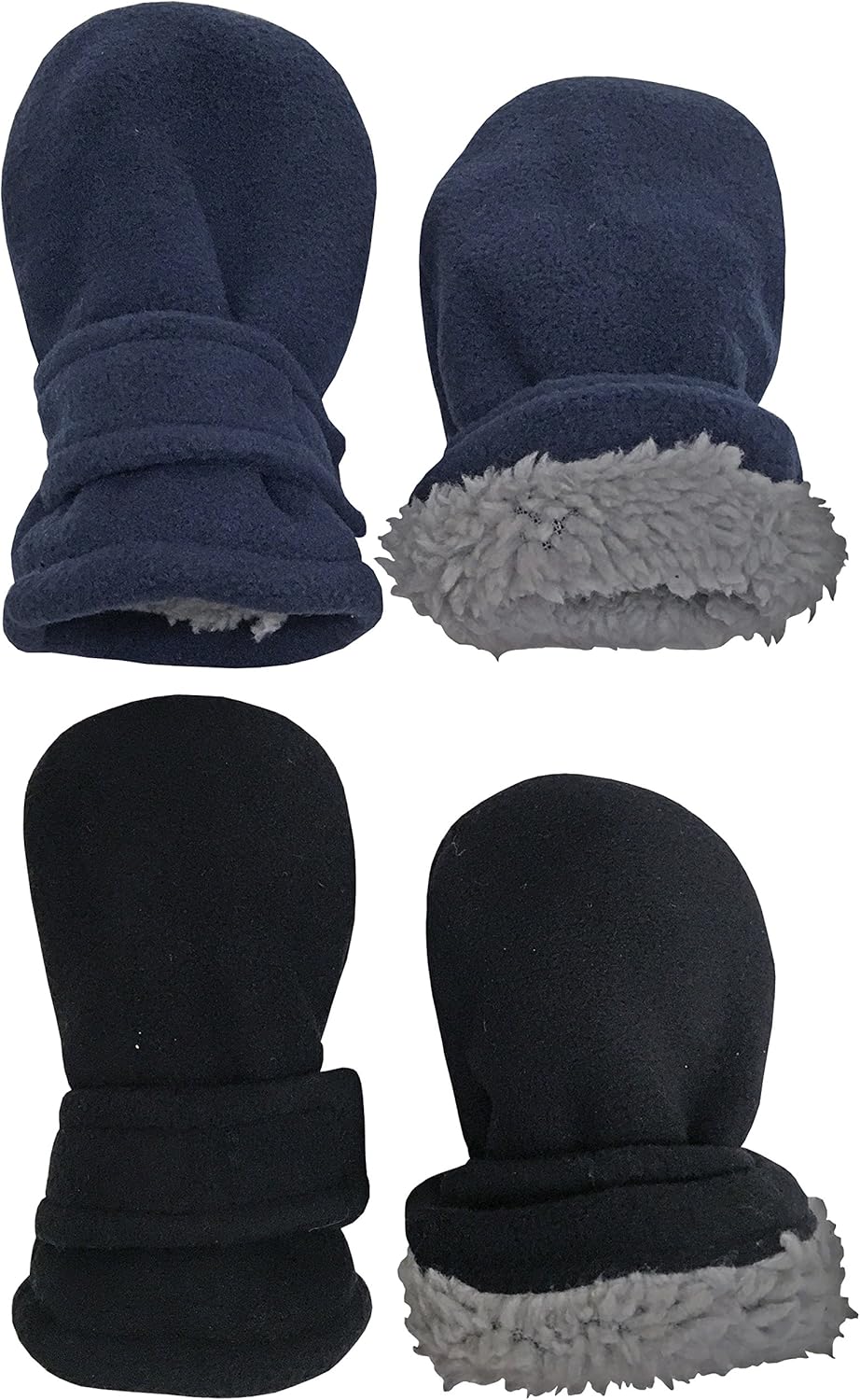 N'Ice Caps Baby Toddler Mittens Kids 2 Pairs Fleece Gloves Winter Warm Sherpa Li...