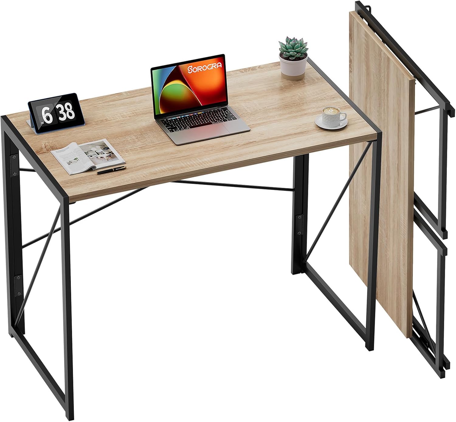 Coavas Small Folding Desk No Assembly Required Foldable Table, 31.5 inch Writing...