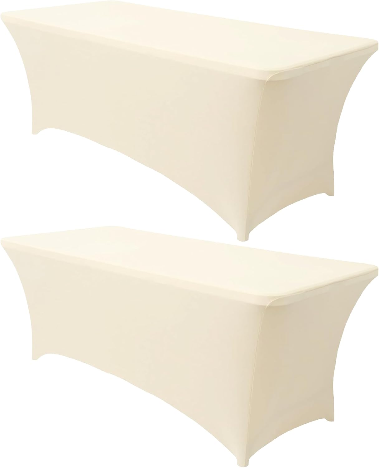 Obstal 6ft Stretch Spandex Table Cover for Standard Folding Tables - 2 Pack Univ...