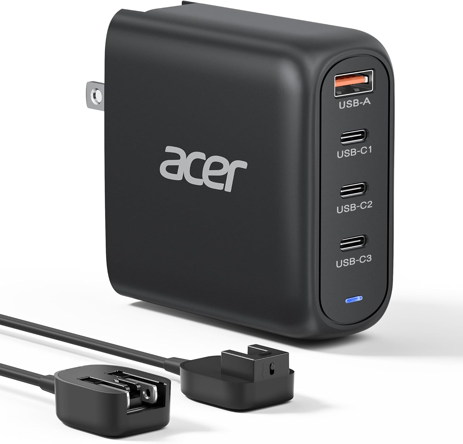 Acer 100W USB C Charger Block, 4-Port Fast GaN Ⅱ Desktop Charger with Power Exte...