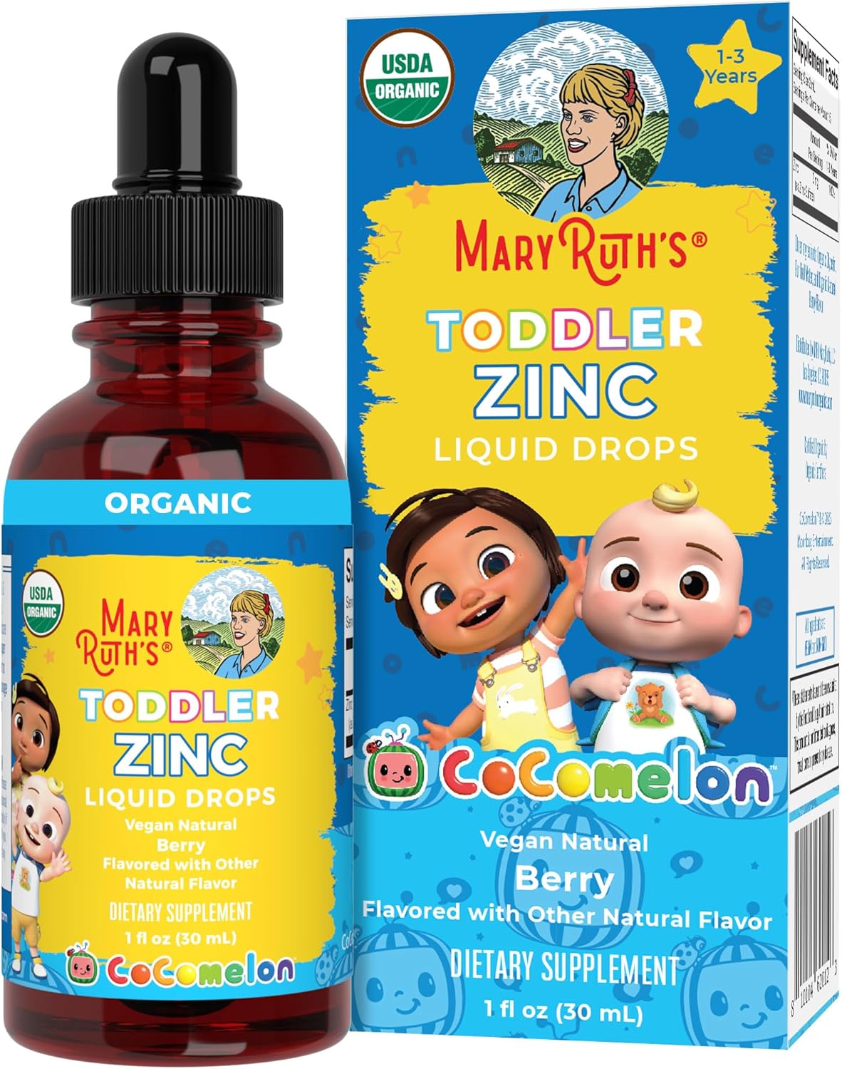 MaryRuth Organics Cocomelon Toddler Liquid Zinc | Sugar Free | USDA Organic | Ki...