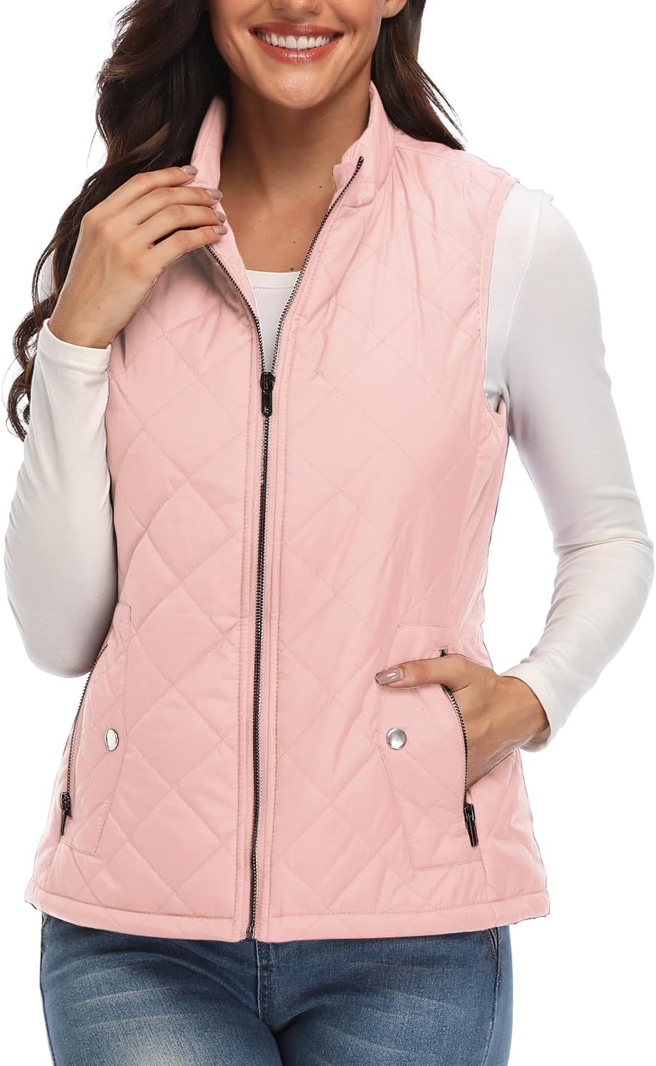 Argstar Women's Vest, Quilted Lightweight Zip Pockets Padded Gilet (XS-2XL) X-Sm...
