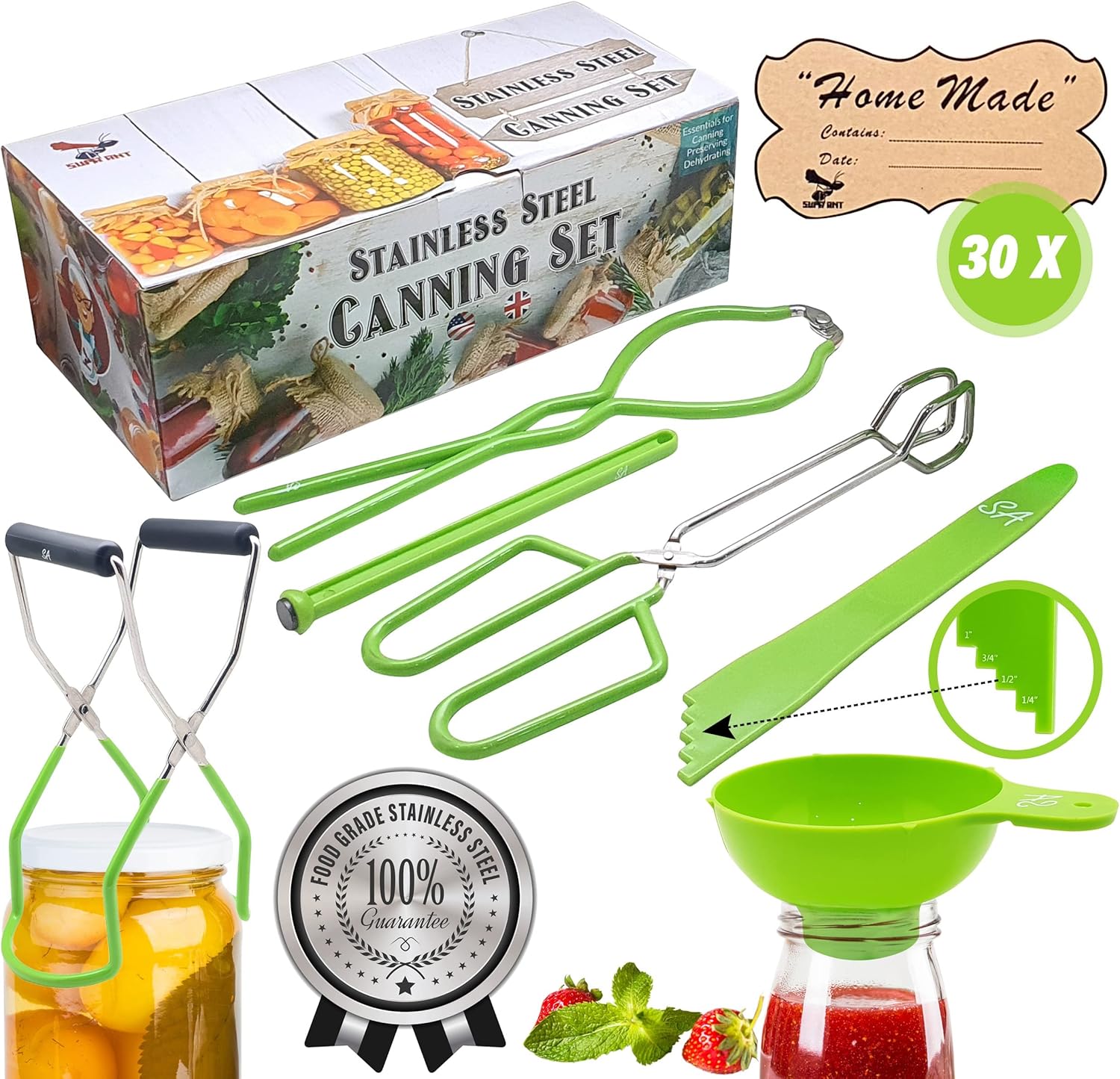 Supa Ant Canning Supplies - USA Assembled & Certified Food Grade Stainless Steel...