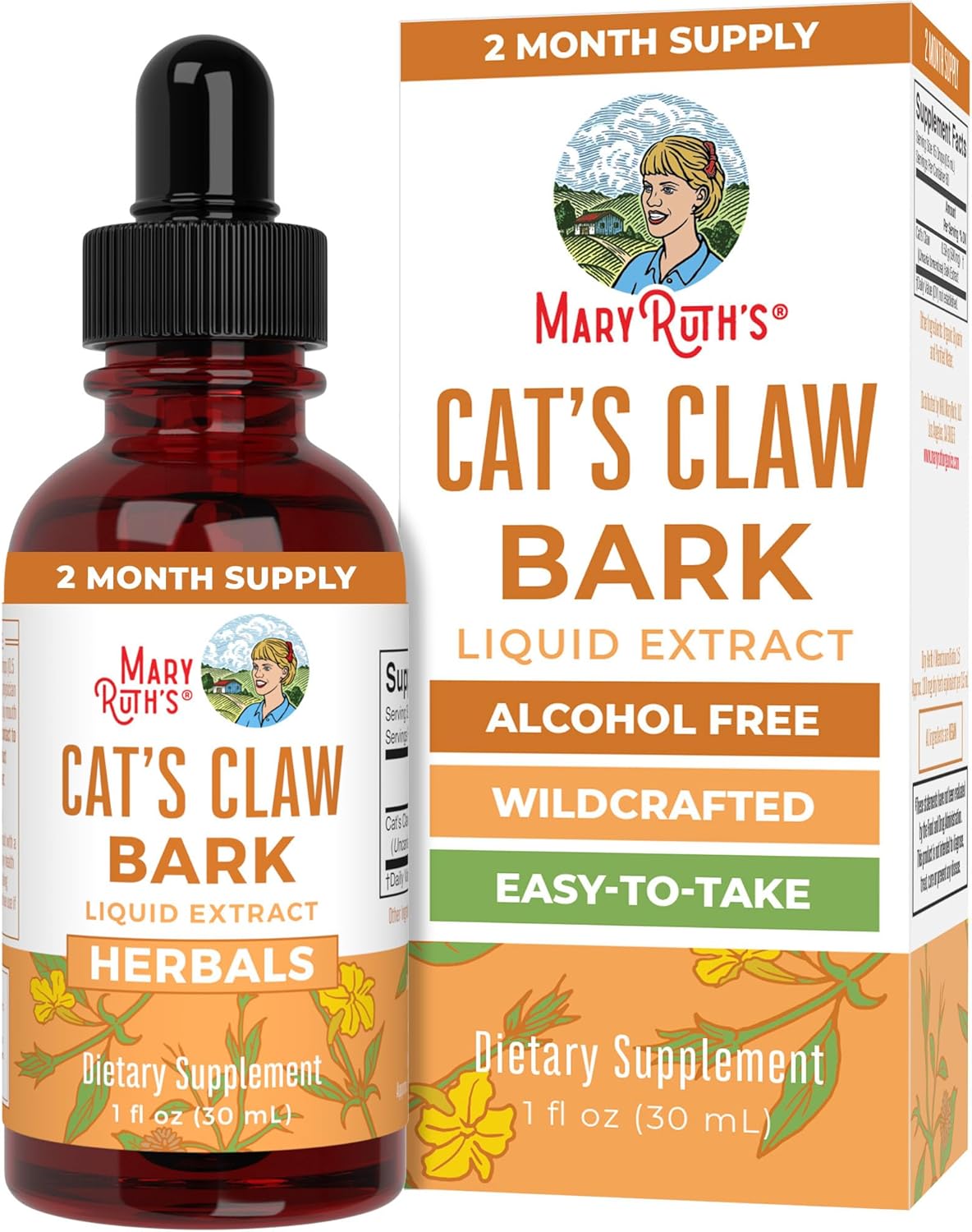 Cat's Claw Herbal Liquid Drops by MaryRuth's | 2 Month Supply | Unflavored Cats...