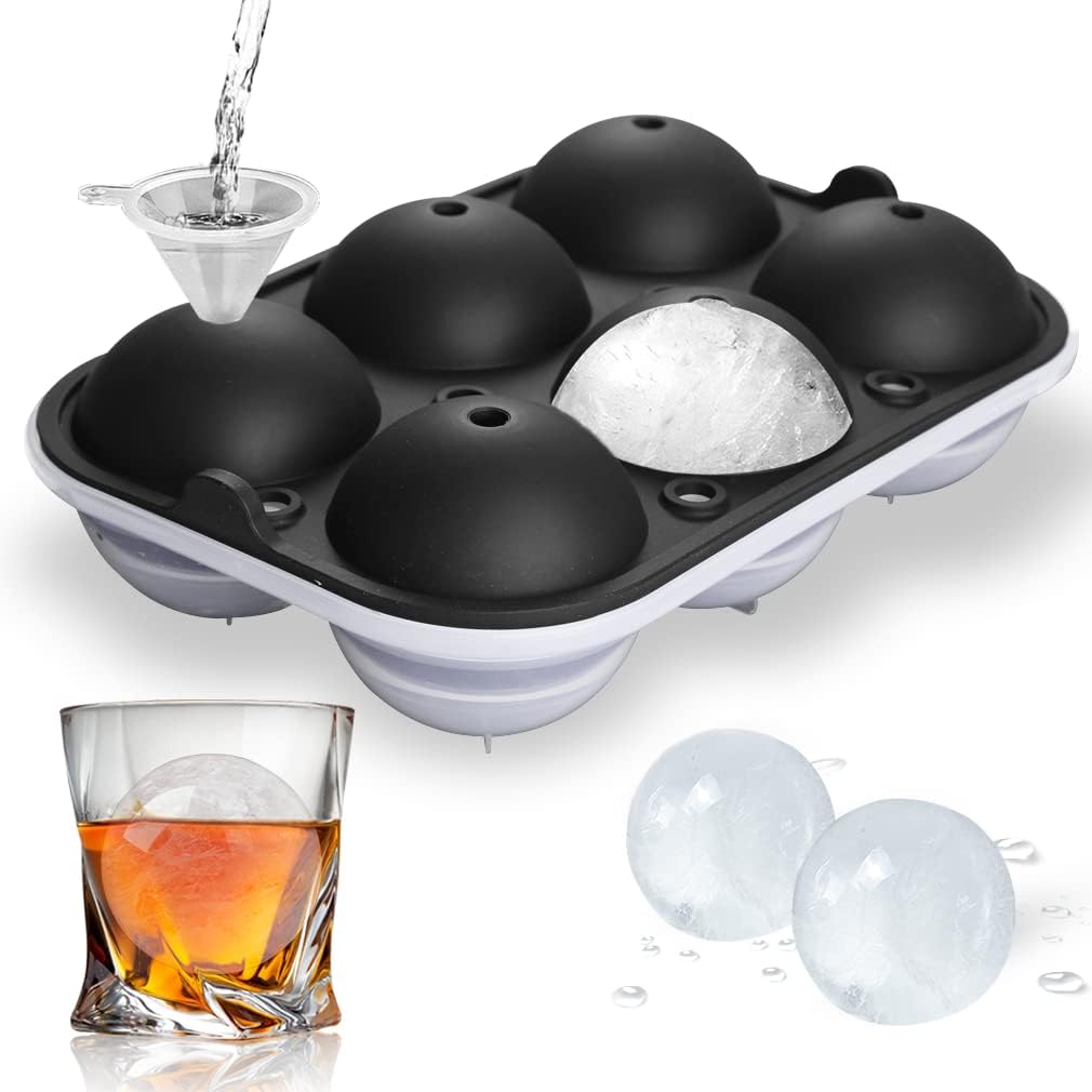 Ice Ball Maker, TINANA Reusable 2.5 Inch Ice Cube...