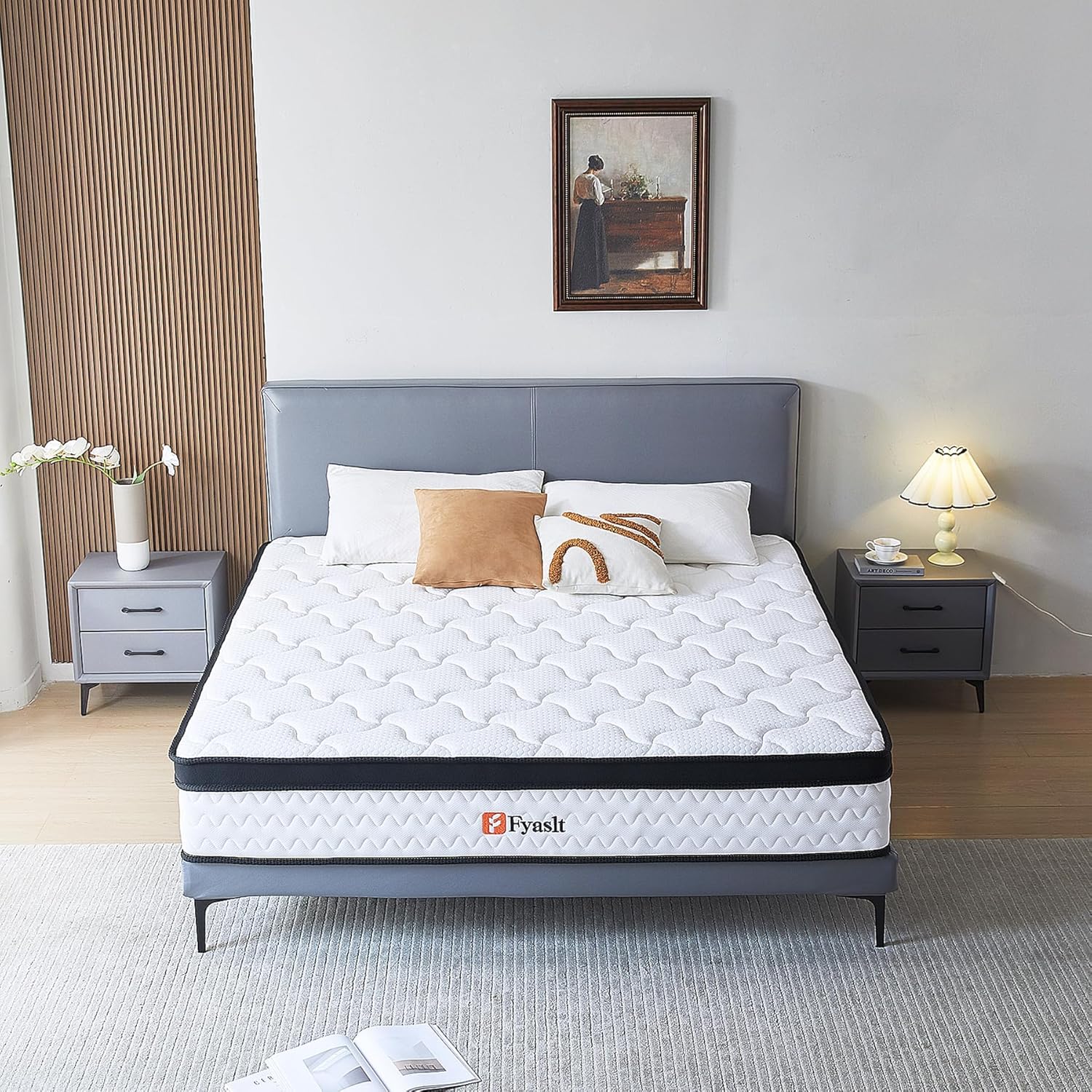 Queen Size Mattress, 10 Inch Memory Foam Hybrid Mattress Queen, Pocket Spring Ma...