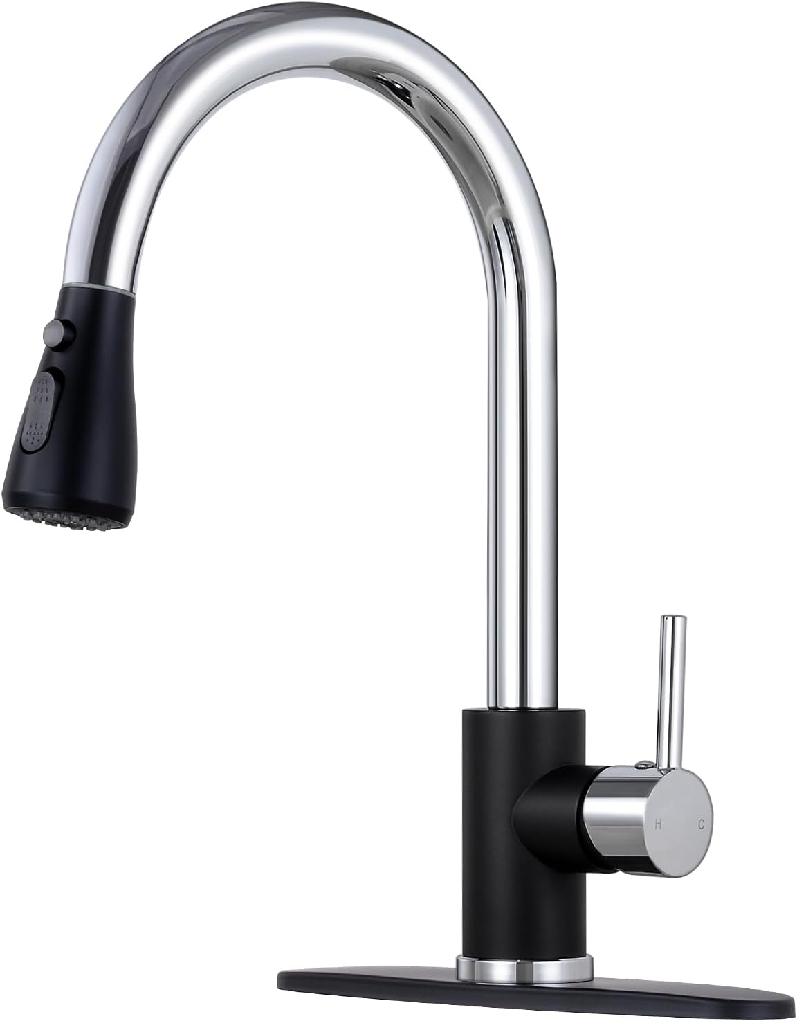 Qomolangma Kitchen Faucet with Pull Down Sprayer, Single Handle Kitchen Sink Fau...