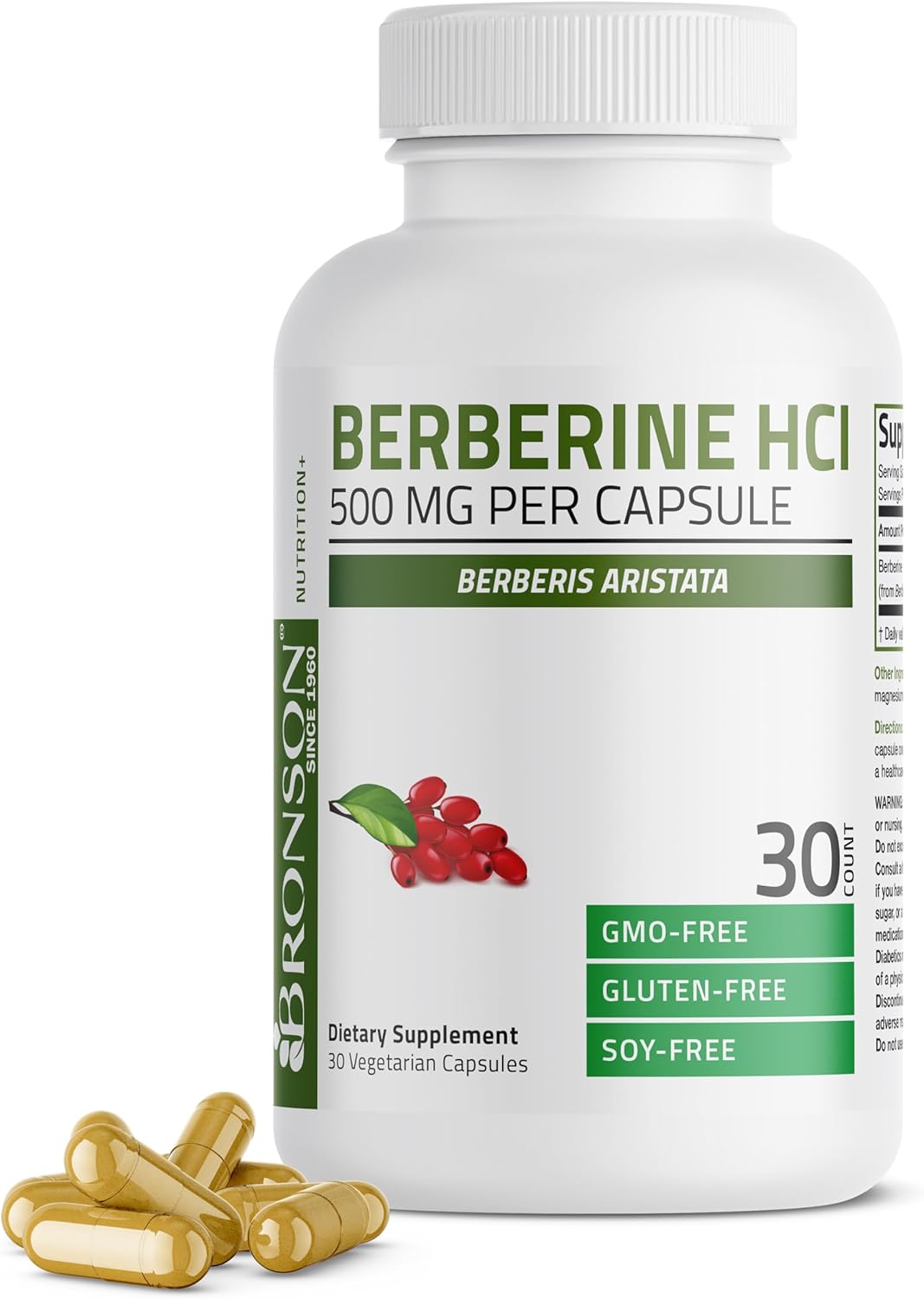 Bronson Berberine As Berberine HCI Berberis Aristata 500 MG Per Vegetarian Capsu...