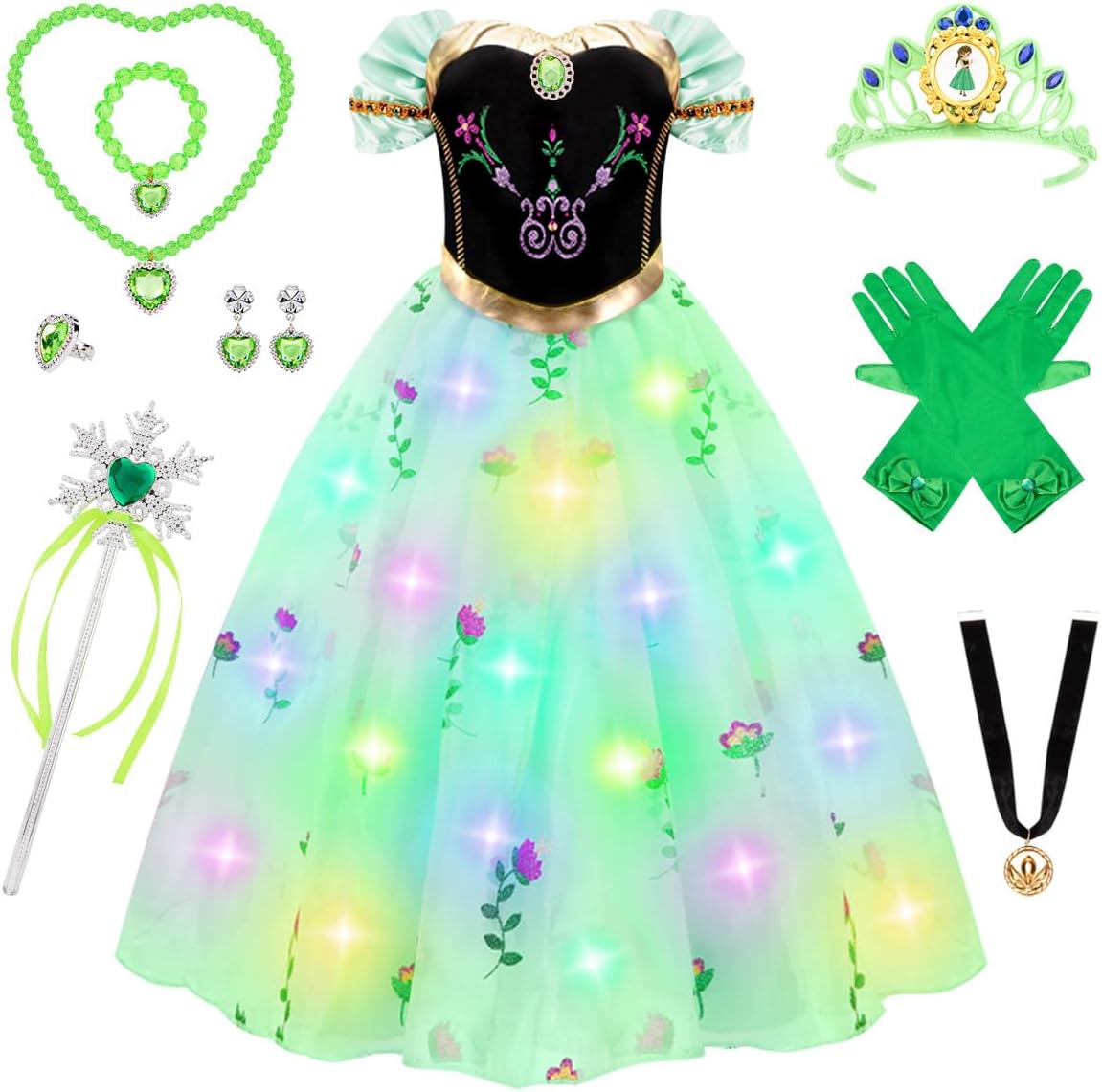 Meland Princess Dress Up for Girls - Light Up Princess Dress for Girls Role Play...