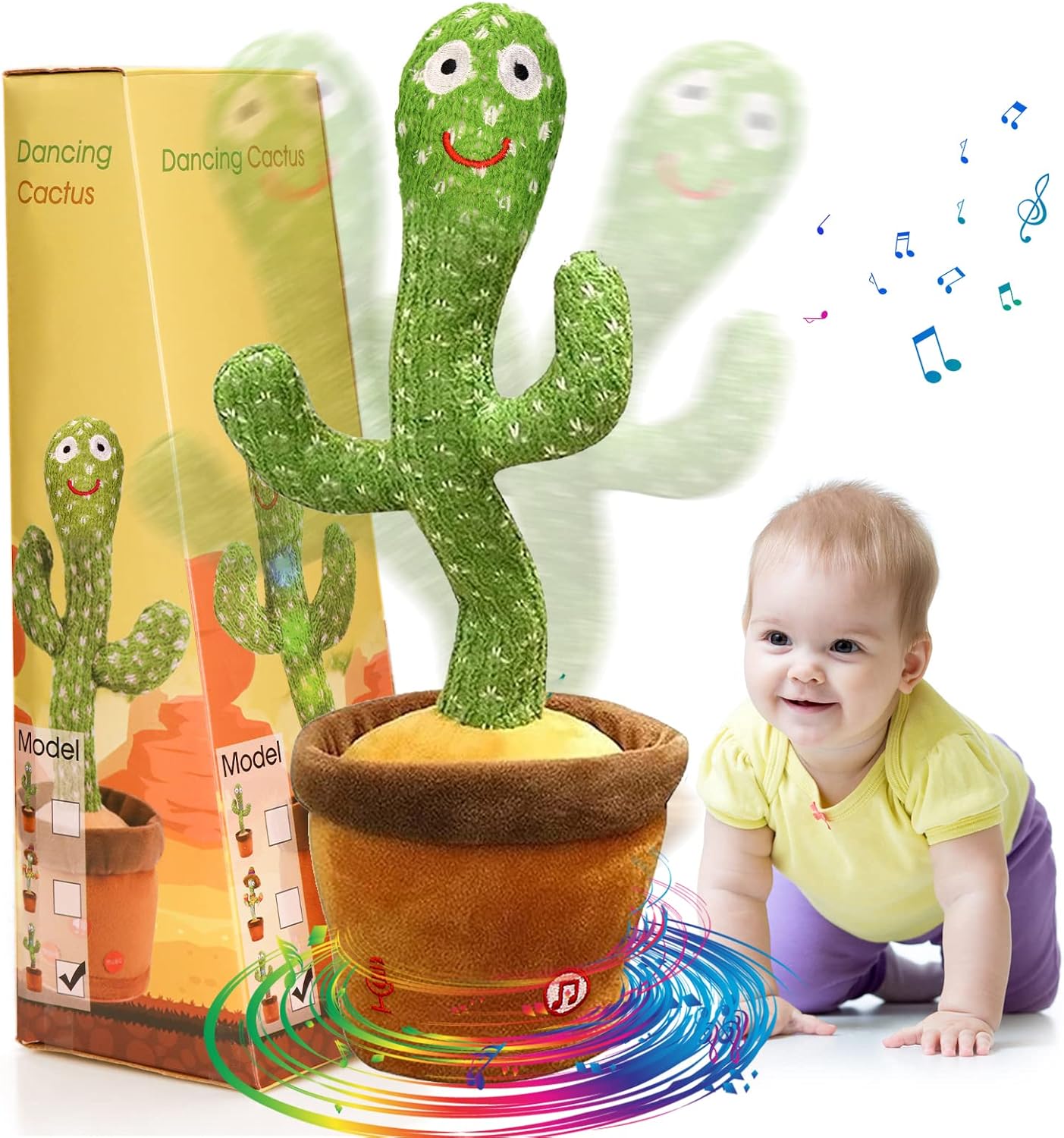 seOSTO Singing Dancing Cactus Toy Repeat What You Say, Talking Cactus Toy for Ch...