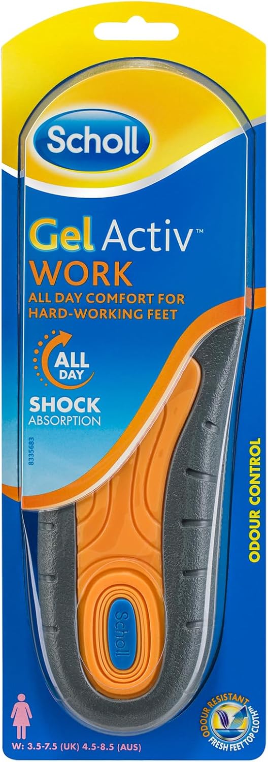 Scholl GelActiv Work Insoles for Women, GelActiv Shock Absorption Insoles for St...
