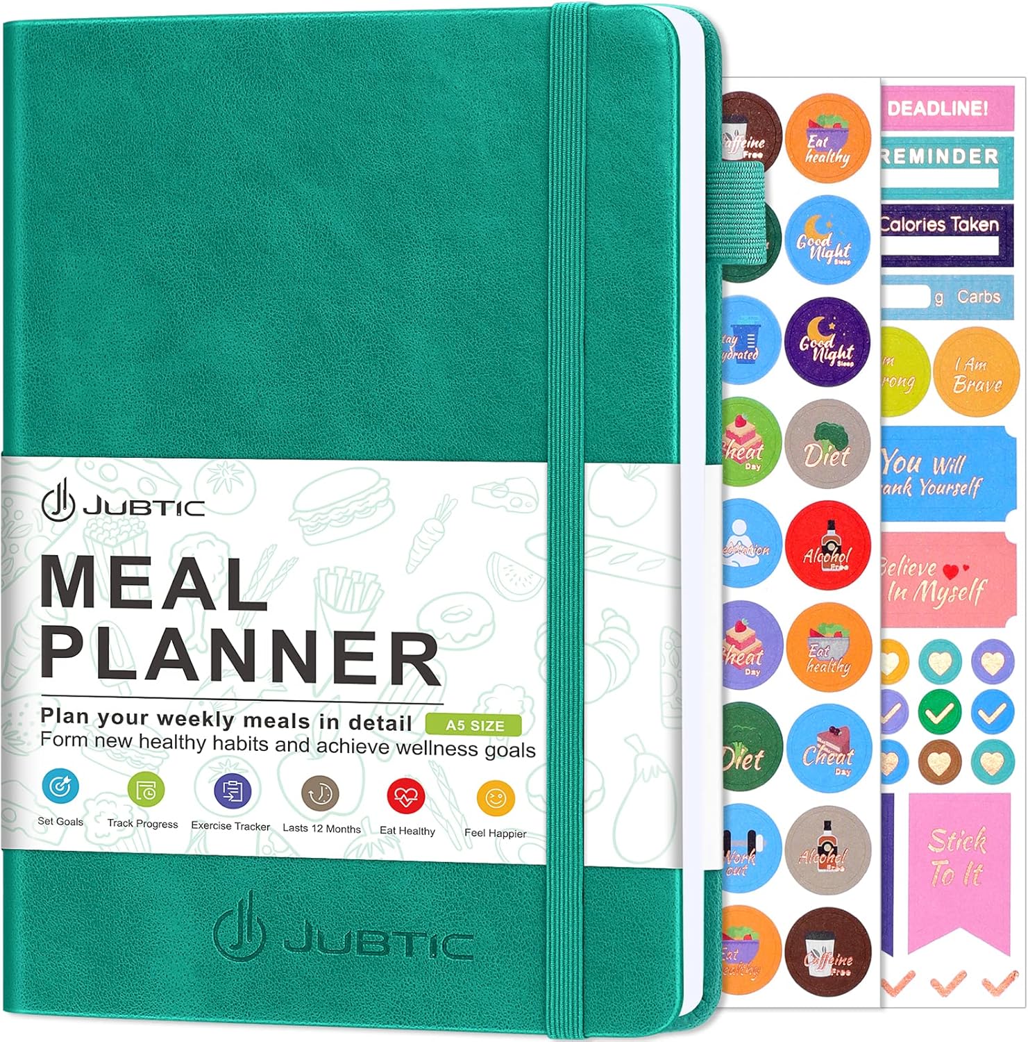 JUBTIC Meal Planner Notebook, Weekly & Daily Meal Prep Journal with Shopping and...