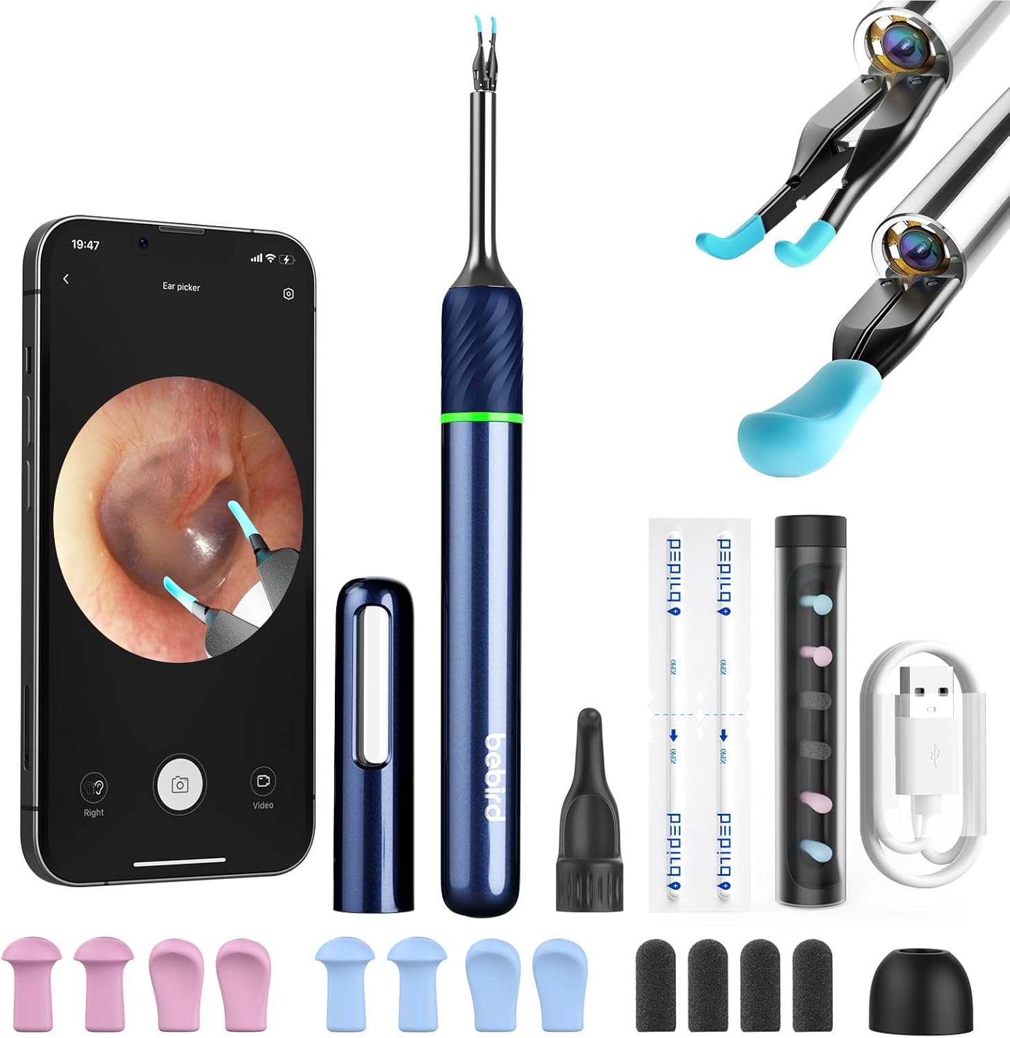 Ear Care Camera Wax Removal, Bebird Note 5 Wax Removal Tool Camera Ear Tweezers...