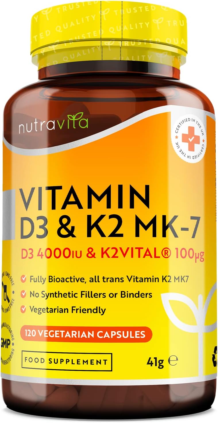 Vitamin D3 4000 IU & Vitamin K2 100ug MK7 (K2VITAL®) - Clinically Proven Ingredi...