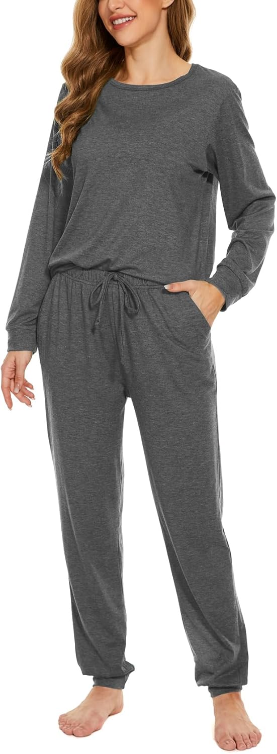 MOYEE Womens Pajamas Set Sleepwear Casual Tops and Lounge Pants Soft Sleeping Pj...