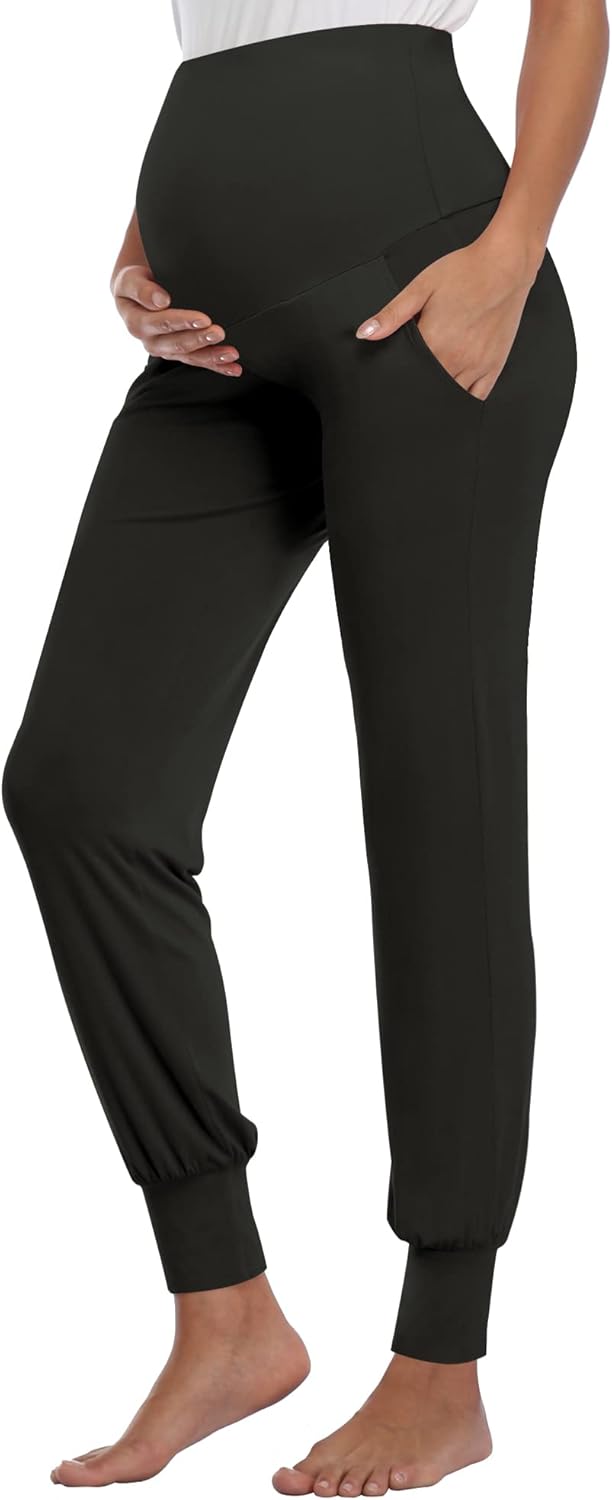 AMPOSH Women's Maternity Pants Stretchy Lounge Workout Pants Casual Loose Comfy...