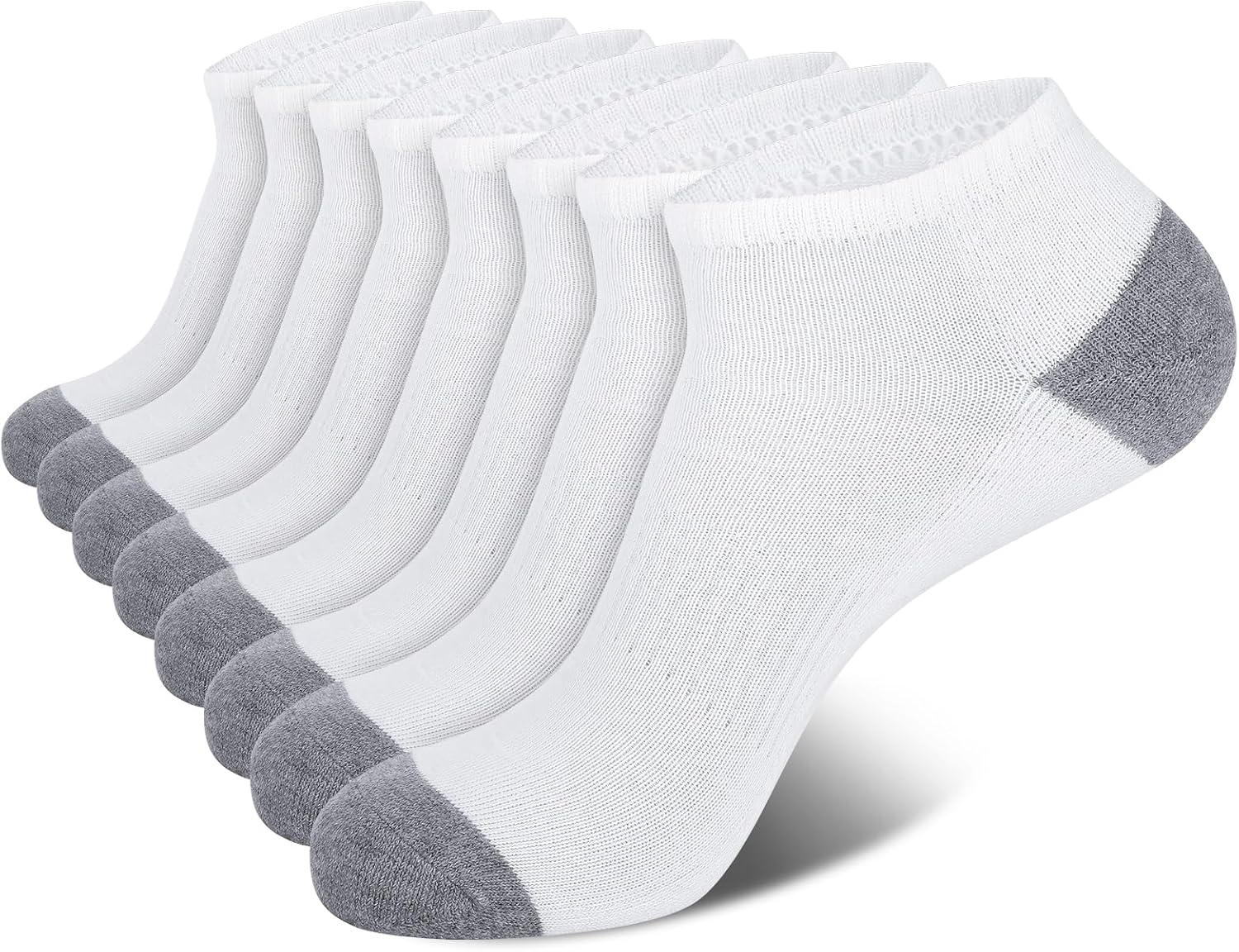 Eallco 8 Pairs Mens Ankle Socks Low Cut Socks for Men Short Socks Size 10-13 Bla...