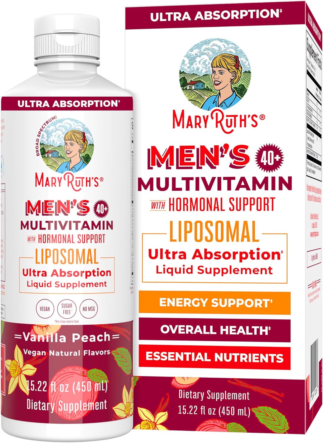 MaryRuth Organics Men's 40+ Multivitamin Liposomal with Hormonal Support | Ultra...