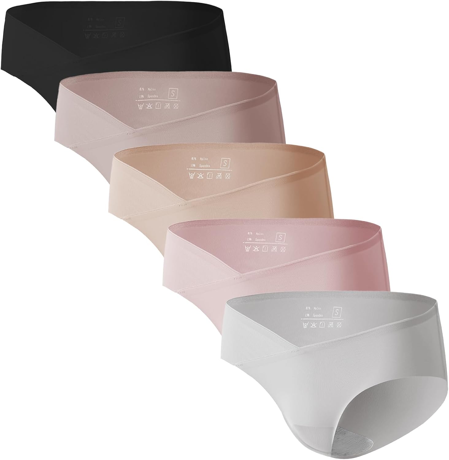 Angelhood 5 Pack Maternity Underwear Seamless, Pregnancy Panties Postpartum Mate...