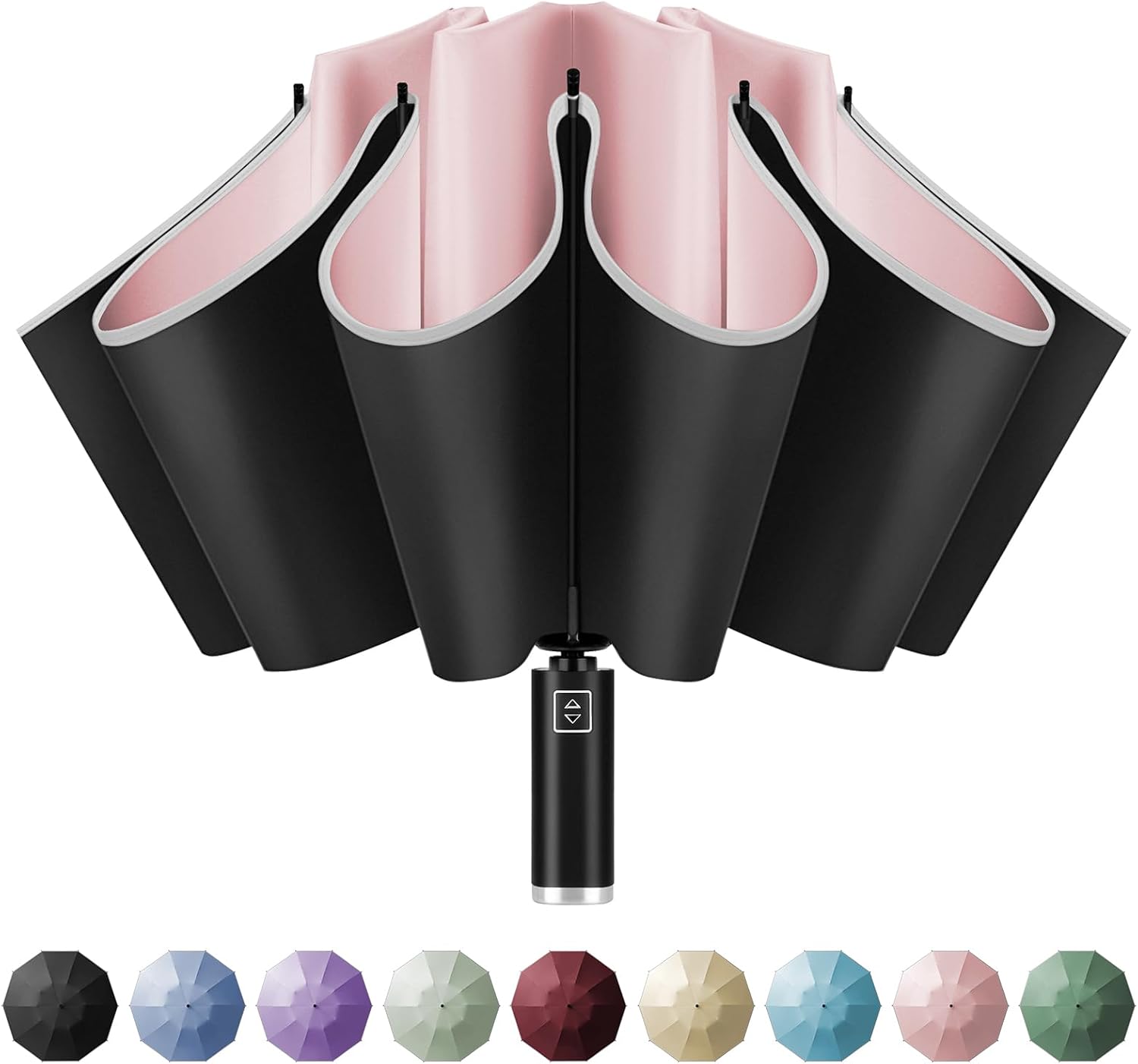 Yoobure Inverted Travel Umbrella, Automatic Umbrellas for Rain, Windproof Compac...
