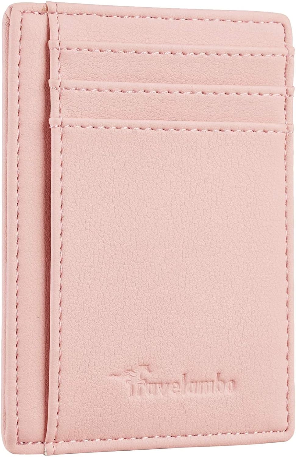 Travelambo Front Pocket Minimalist Leather Slim Wallet RFID Blocking Medium Size...