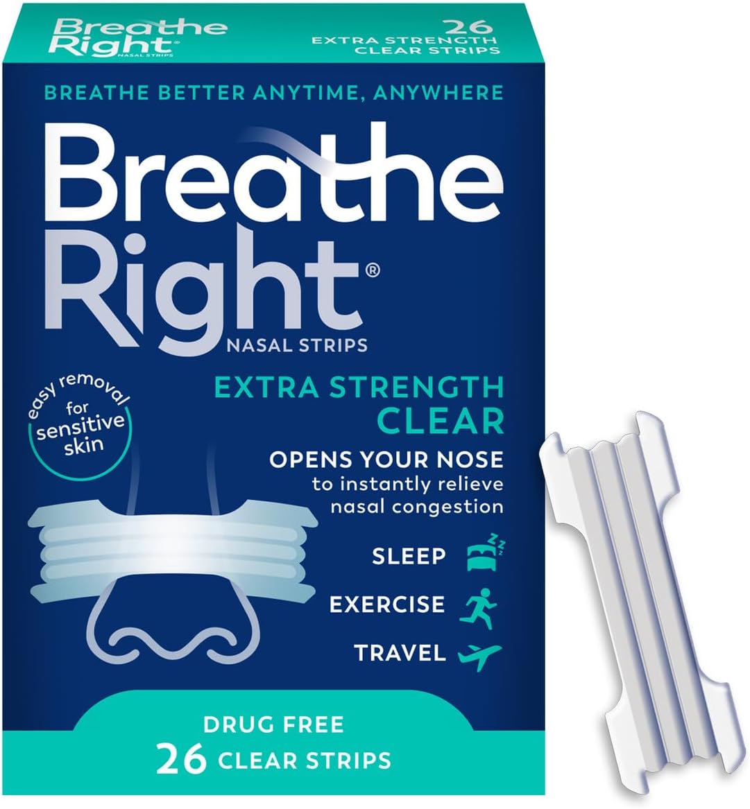 Breathe Right Nasal Strips | Extra Strength | Clear Nasal Strips | For Sensitive...