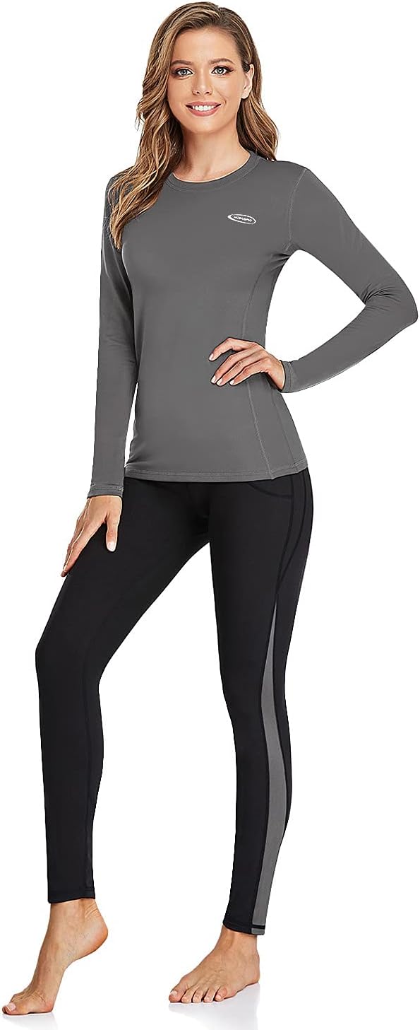Thermal Underwear for Women Long Johns Set with Fleece Lined Base Layer Suits Me...