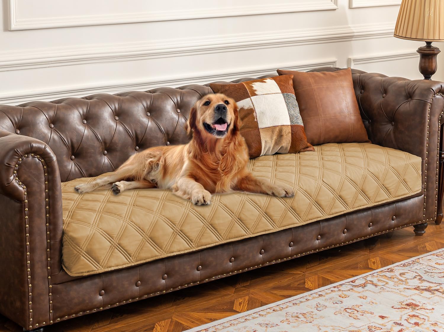 Ameritex Waterproof Dog Bed Cover Pet Blanket with Anti-Slip Back for Furniture...