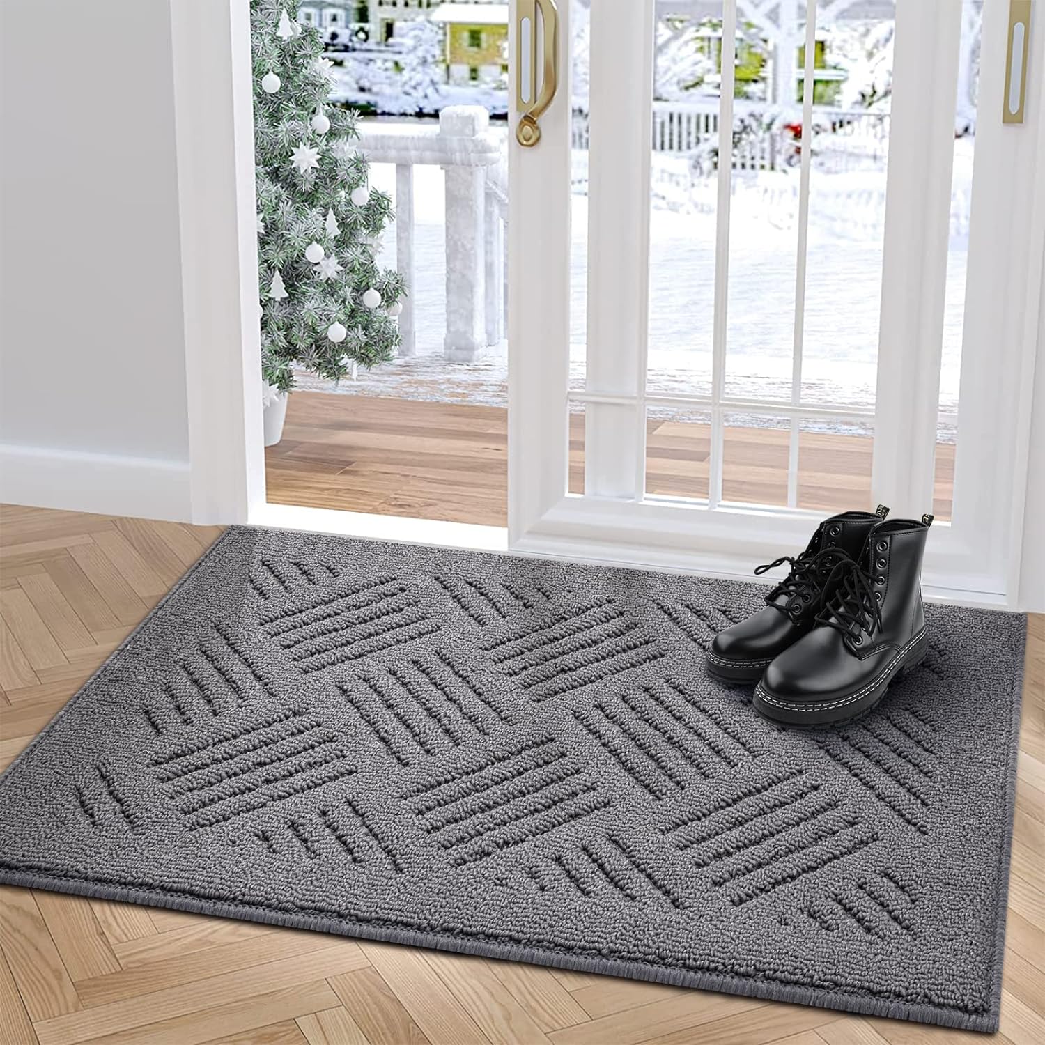 Door Mat Indoor Doormat,Front Back Door Mats Non Slip Entrance Rugs Rubber Backi...