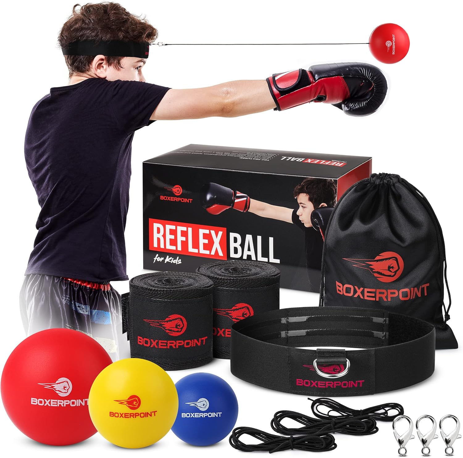 Boxing Reflex Ball for Adults and Kids - React Reflex Balls on String with Headb...