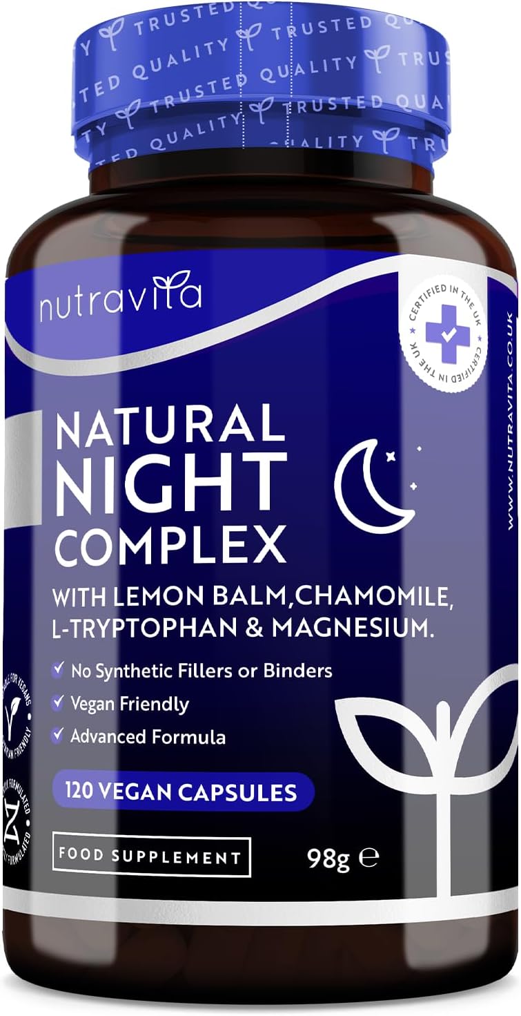 Natural Night Complex – with Lemon Balm, Chamomile, Magnesium, Vitamin B12 – Nat...